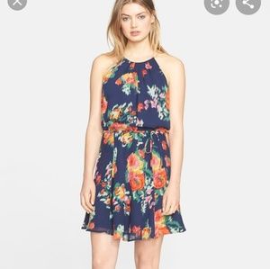 Joie silk floral halter dress